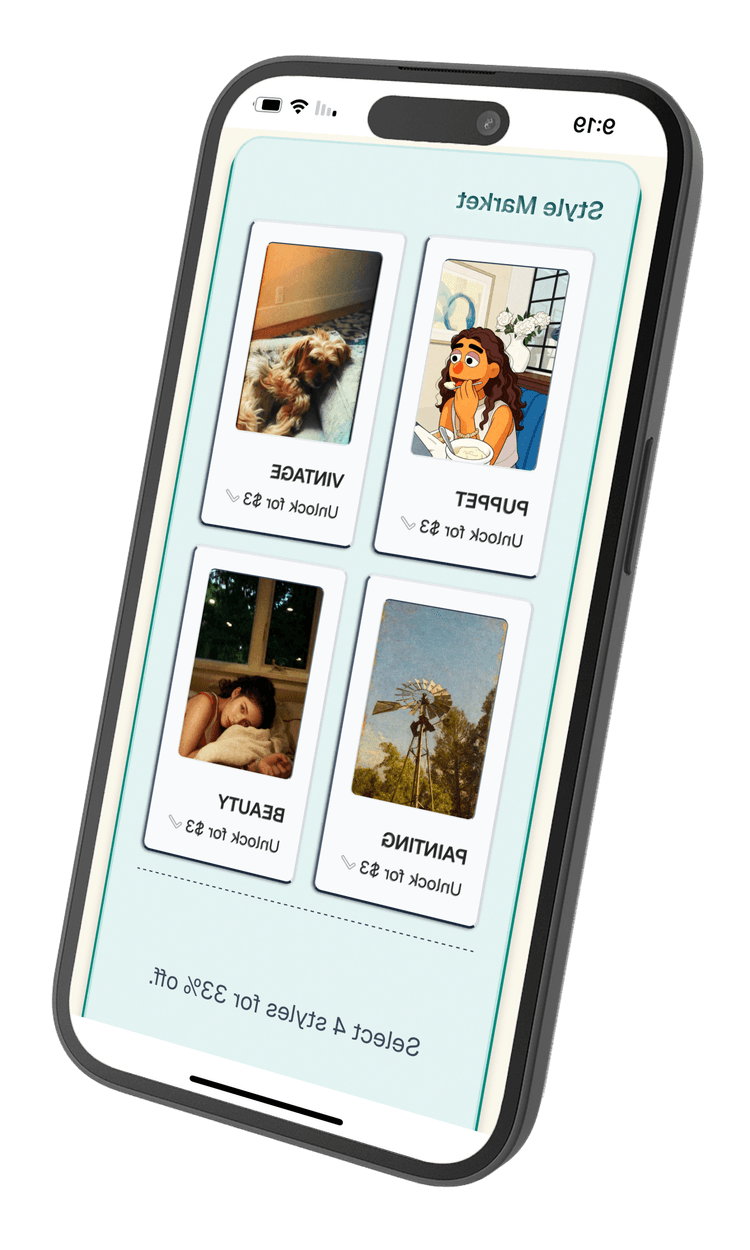 Sticker Camera style options